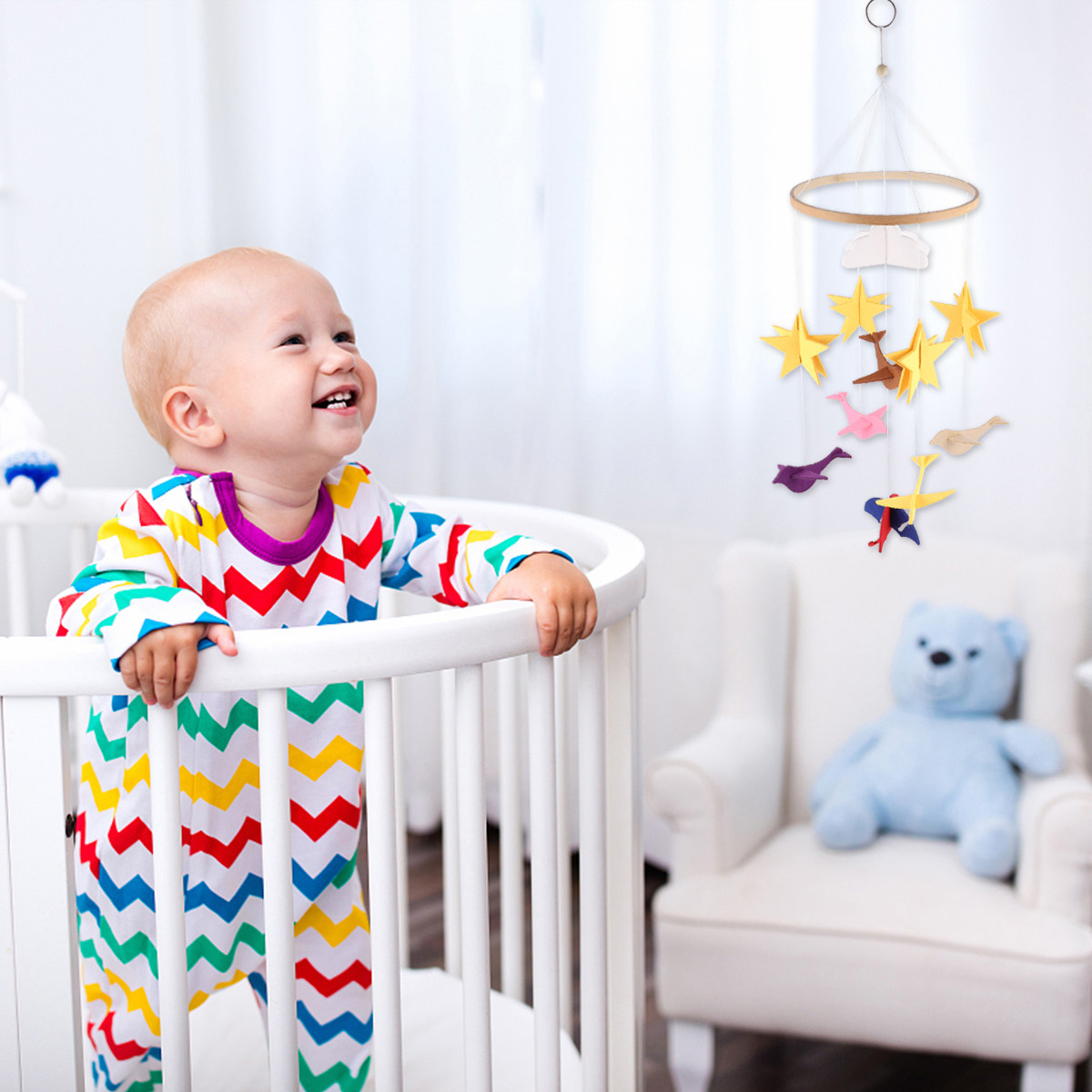Baby Nursery Girl - ของตกแต่งแขวนเปลเด็ก 1 ชิ้น โมบายแขวนคุณภาพพรีเมียม จี้ผ้าสักหลาด ของตกแต่งห้องเด็กอ่อนสุดประณีต