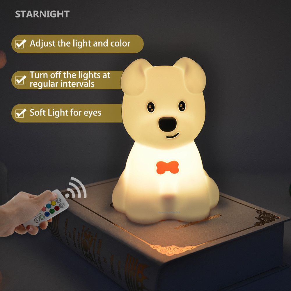 Baby Nursery Night Light - สุนัข LED Night Light Touch Sensor