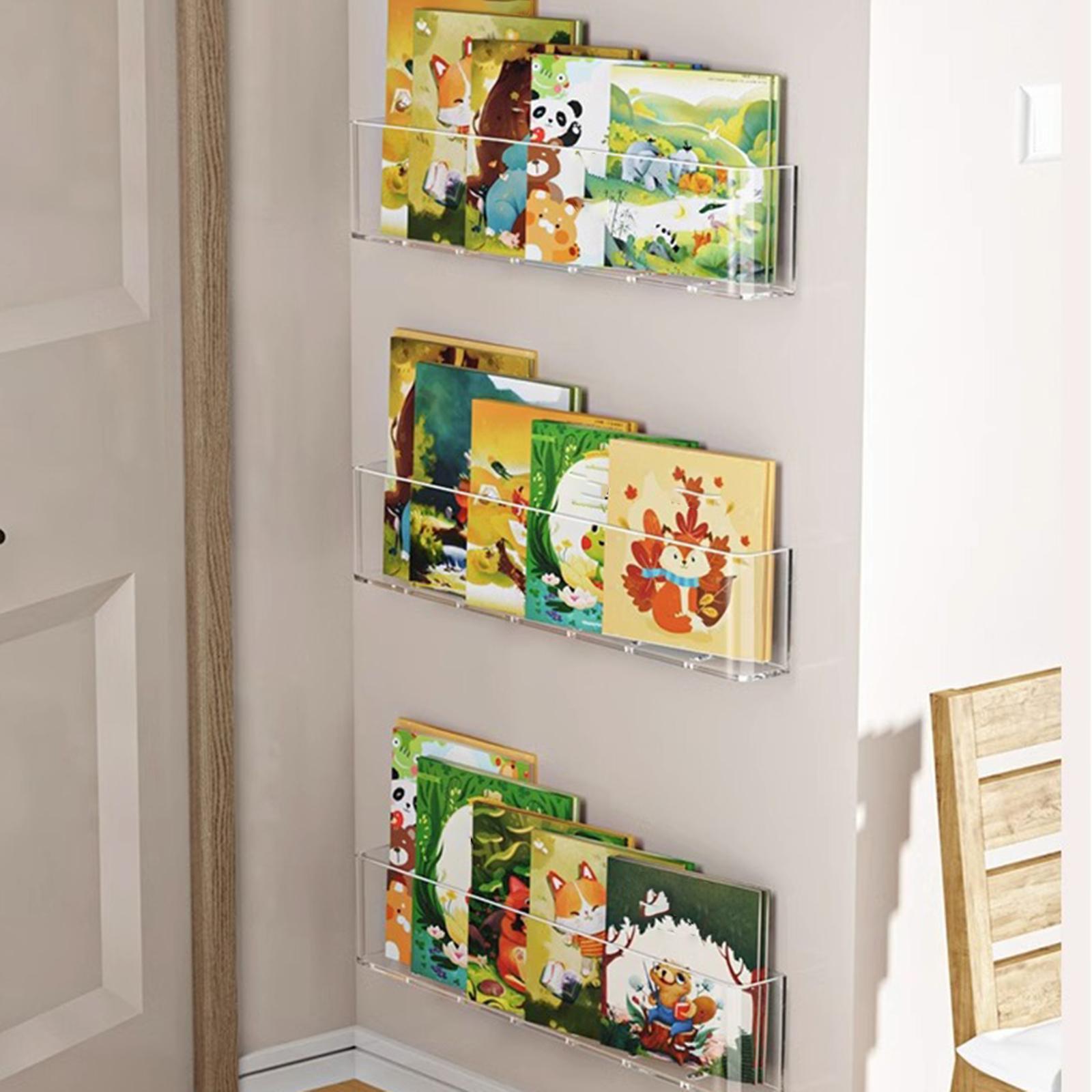 Baby Nursery Bookshelf - 3x ลอยชั้นวางหนังสือห้องเรียนเด็กชั้นวางหนังสือติดผนังแขวนชั้นวางของสําหรับห้องนอนห้องนั่งเล่น Baby Home เนอสเซอรี่