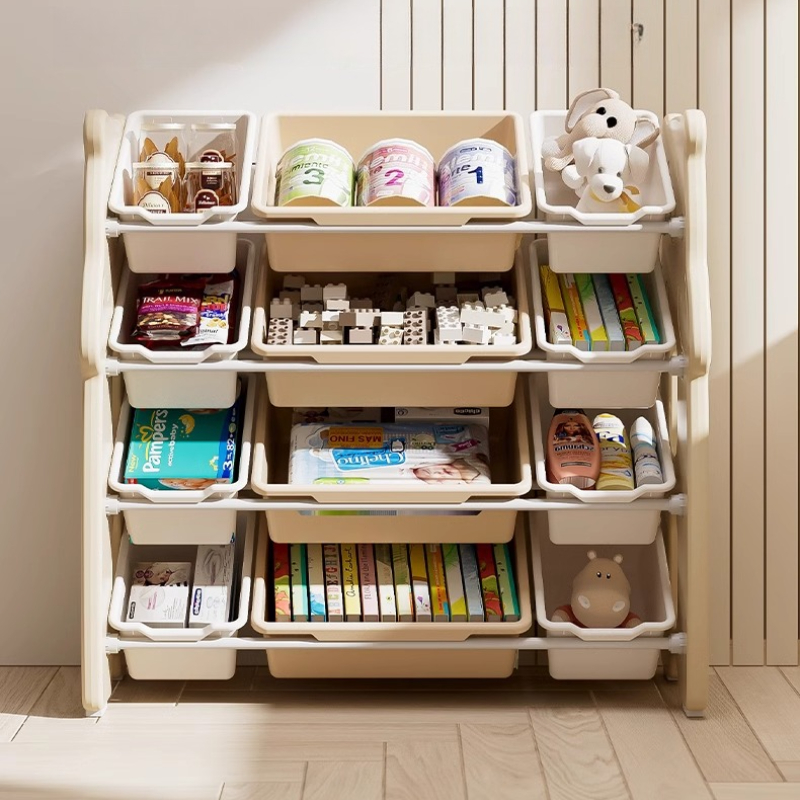 Baby Nursery Bookshelf - ชั้นยืนของเล่นเด็กOrganizer Multi-Tierห้องเด็กเล่นตู้สําหรับของเล่นเด็กหนังสือModularเนอสเซอรี่ชั้นวางป้าย