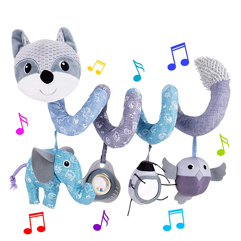 Baby Nursery Trolley - รถที่นั่งของเล่นเด็กทารก Fox SPIRAL Plush กิจกรรมแขวนรถเข็นเด็กบาร์เปล Bassinet
