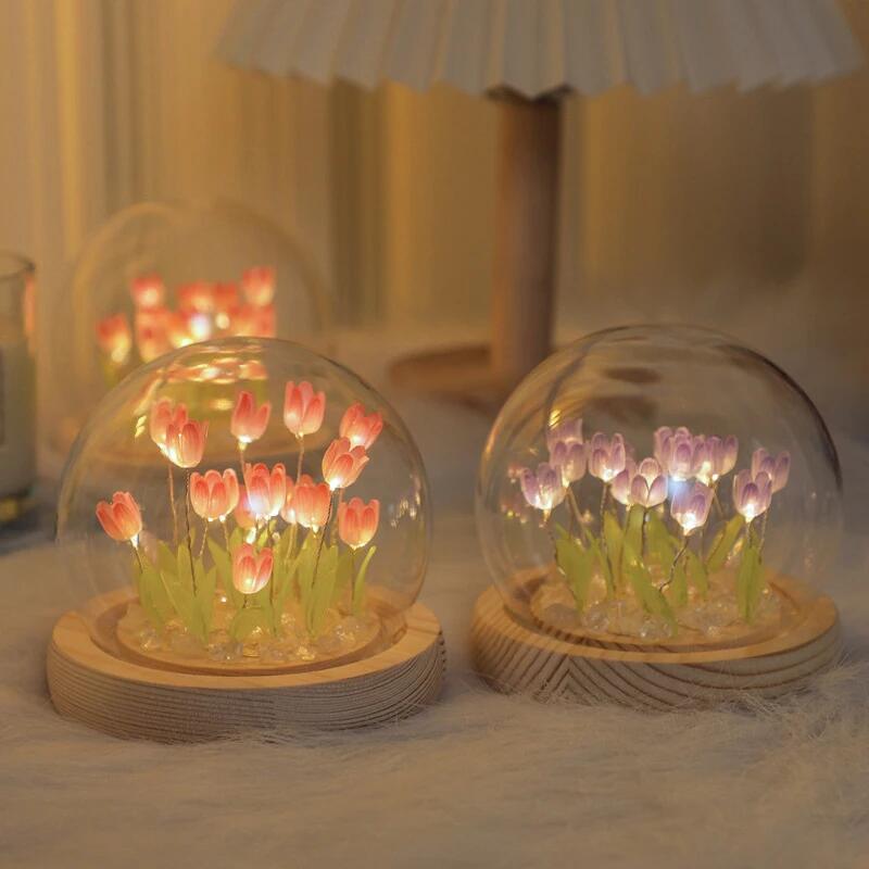 Baby Nursery Night Light - ดอกทิวลิปประดิษฐ์ดอกไม้ Night Light เครื่องประดับทําด้วยมือ DIY ข้างเตียง