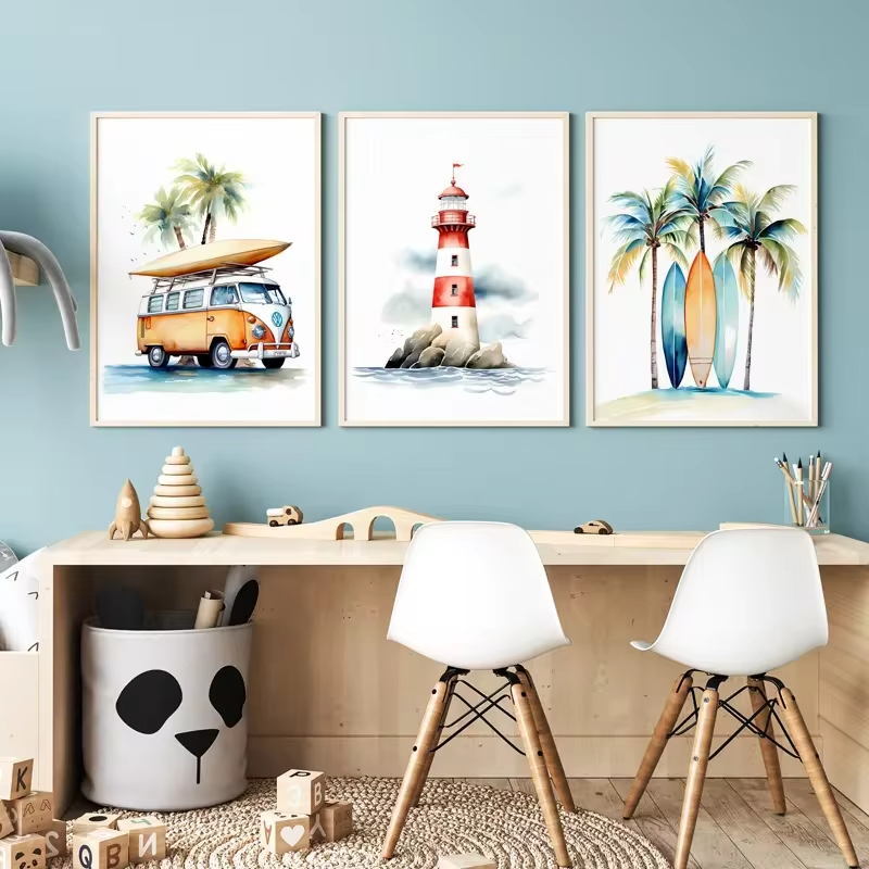 สถานรับเลี้ยงเด็กลาย Surf ประภ - Baby Nursery Ocean Theme บทวิจารณ์และราคา
