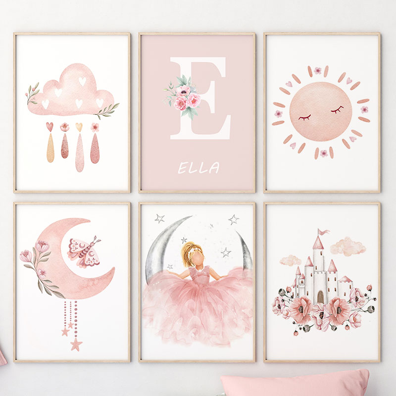 Pink Angel Girl Sun Moon Cloud - Baby Nursery Modern บทวิจารณ์และราคา