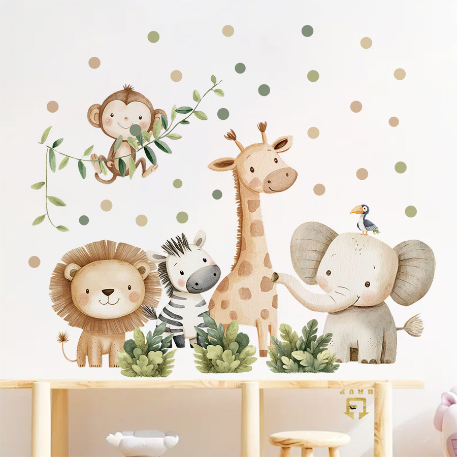 Boho สัตว์ป่าสติ๊กเกอร์ติดผนัง - Baby Nursery Modern บทวิจารณ์และราคา