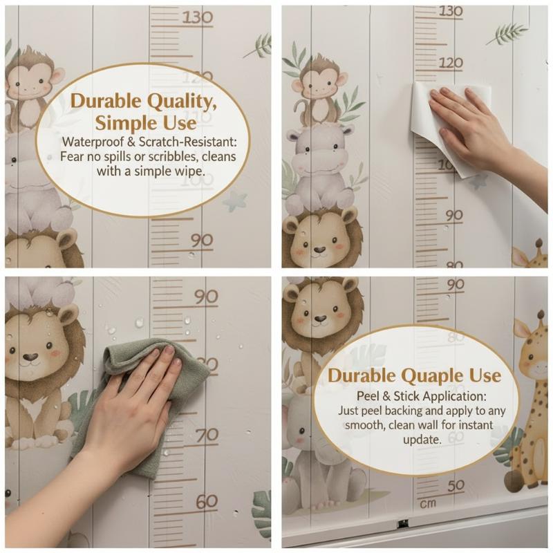 สติกเกอร์แผนภูมิการเจริญเติบโต - Baby Nursery Jungle Animals บทวิจารณ์และราคา