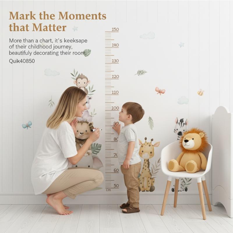 สติกเกอร์แผนภูมิการเจริญเติบโต - Baby Nursery Jungle Animals บทวิจารณ์และราคา