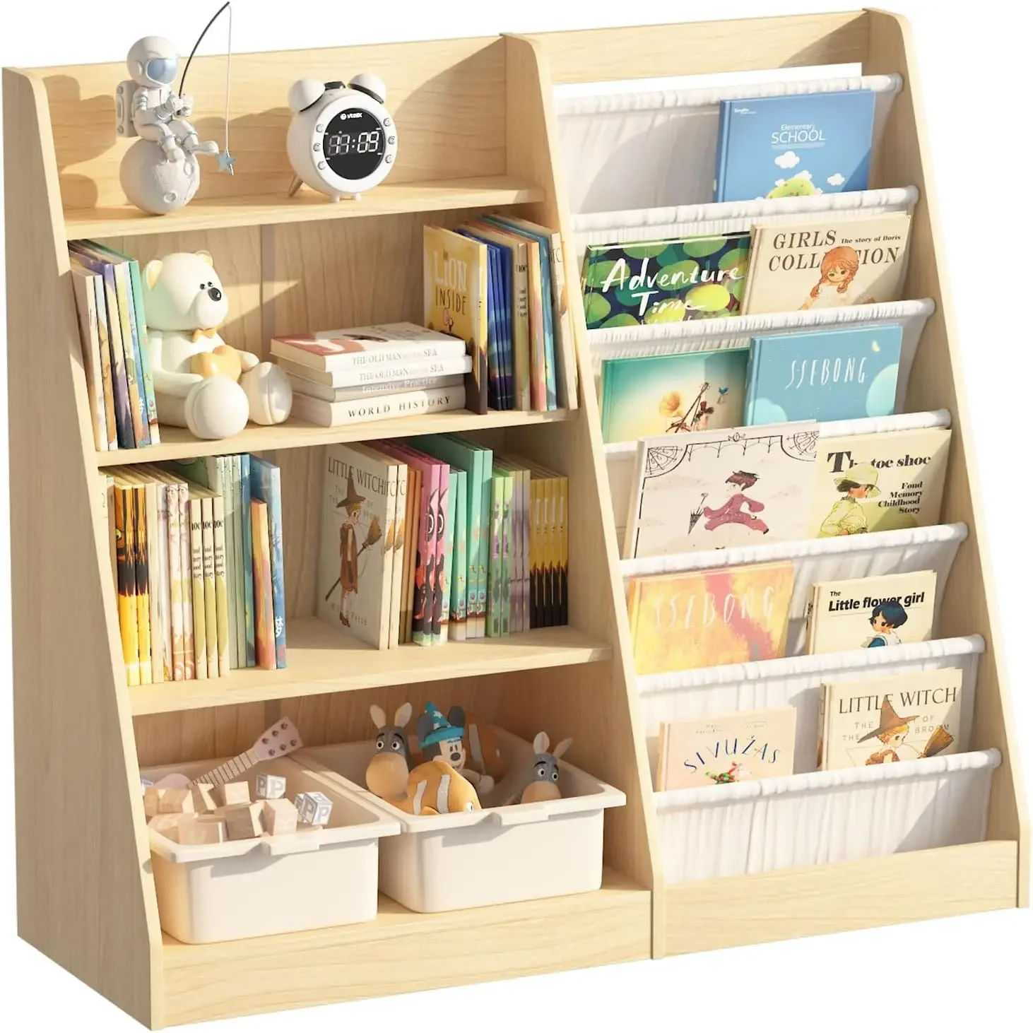 ชั้นวางหนังสือเด็ก 4 ชั้น ชั้น - Baby Nursery Bookshelf บทวิจารณ์และราคา
