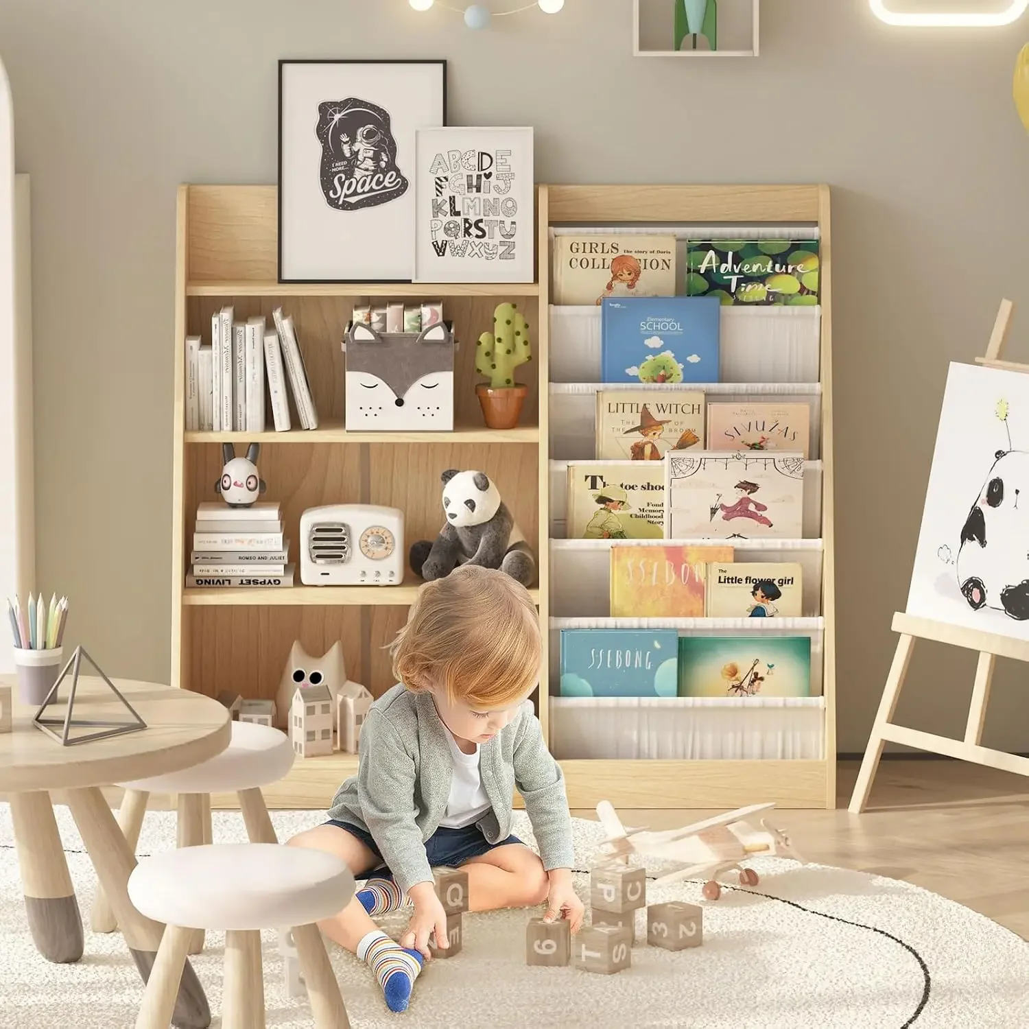 ชั้นวางหนังสือเด็ก 4 ชั้น ชั้น - Baby Nursery Bookshelf บทวิจารณ์และราคา