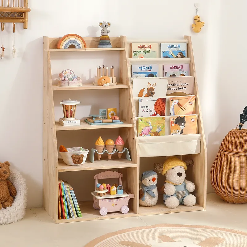 ชั้นวางหนังสือเด็กไม้เนื้อแข็ง - Baby Nursery Bookshelf บทวิจารณ์และราคา