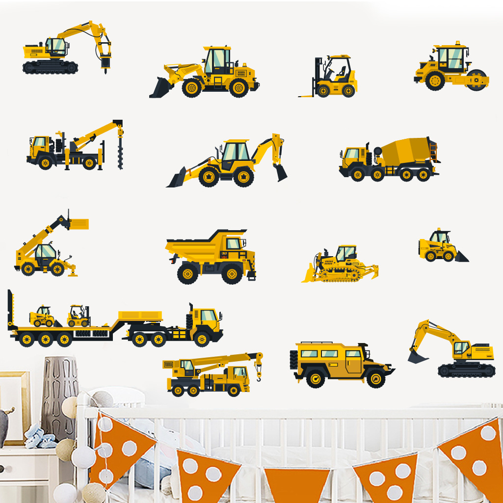 การ์ตูนExcavatorวิศวกรรมรถสติ๊ - Baby Nursery Package บทวิจารณ์และราคา