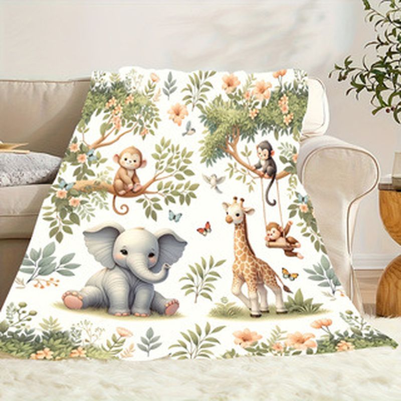 VIKAMA ผ้าห่มเด็กสัตว์ป่าสีน้ำ - Baby Nursery Jungle Animals บทวิจารณ์และราคา