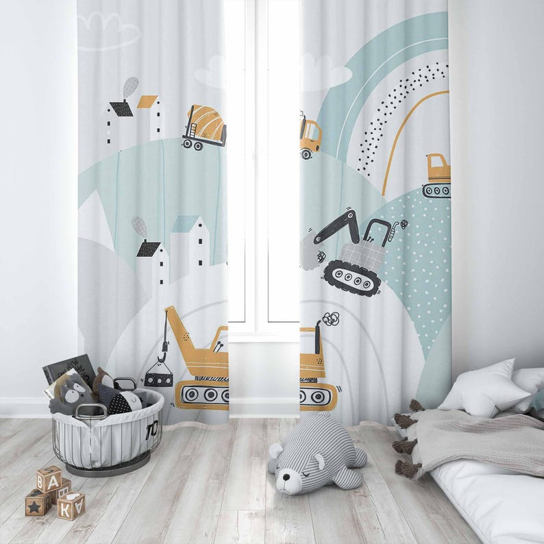 ผ้าม่านห้องเด็กผู้ชาย ลายสายรุ - Baby Nursery Blackout Curtains บทวิจารณ์และราคา