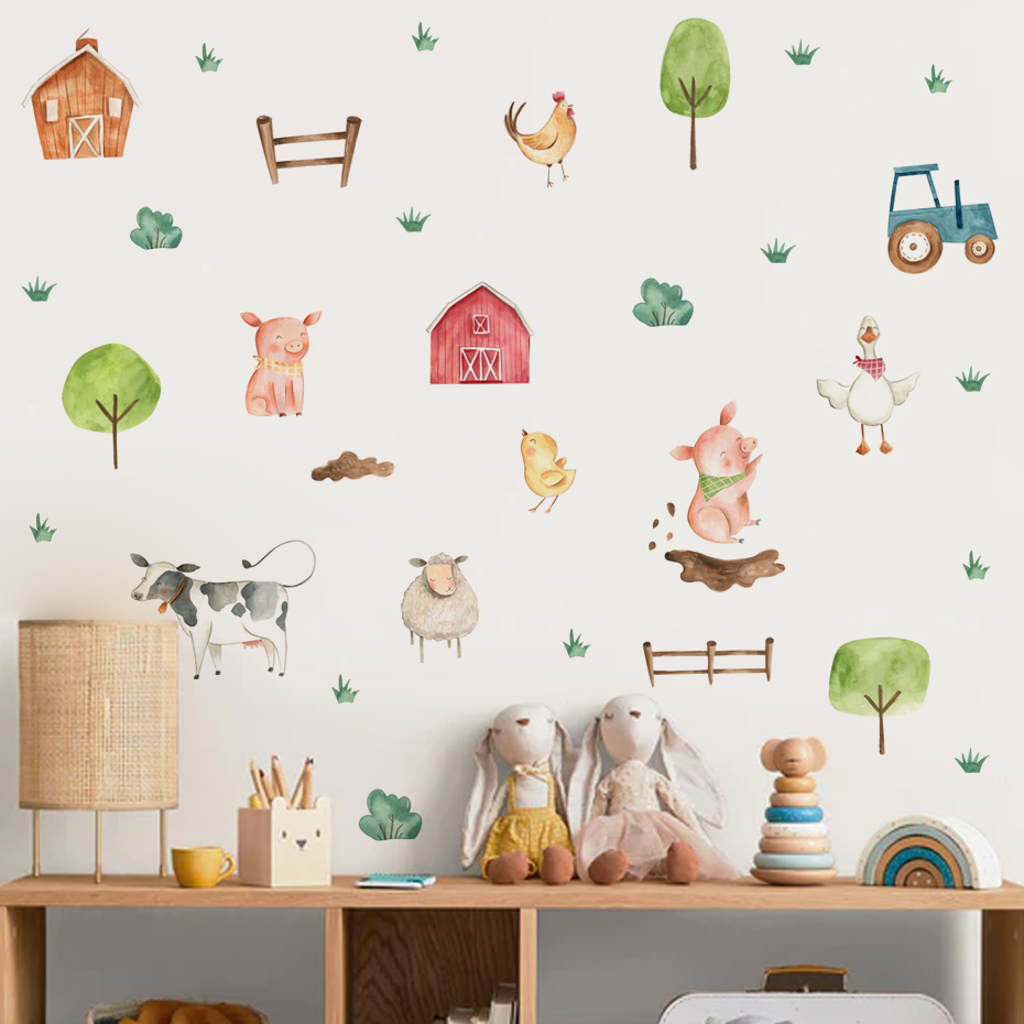 Boho ภาพสีน้ำน่ารักติดฟาร์มสัต - Baby Nursery Package บทวิจารณ์และราคา