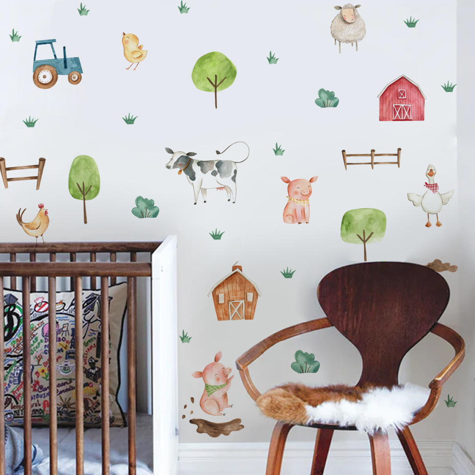 Boho ภาพสีน้ำน่ารักติดฟาร์มสัต - Baby Nursery Package บทวิจารณ์และราคา