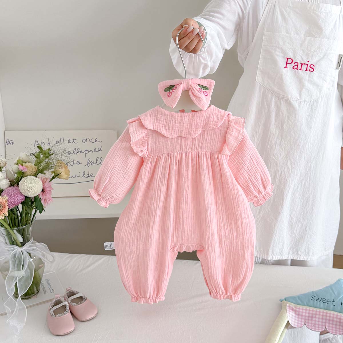 ชุดรอมเปอร์ผ้ากอซสำหรับเด็กทาร - Baby Nursery Embroidery บทวิจารณ์และราคา