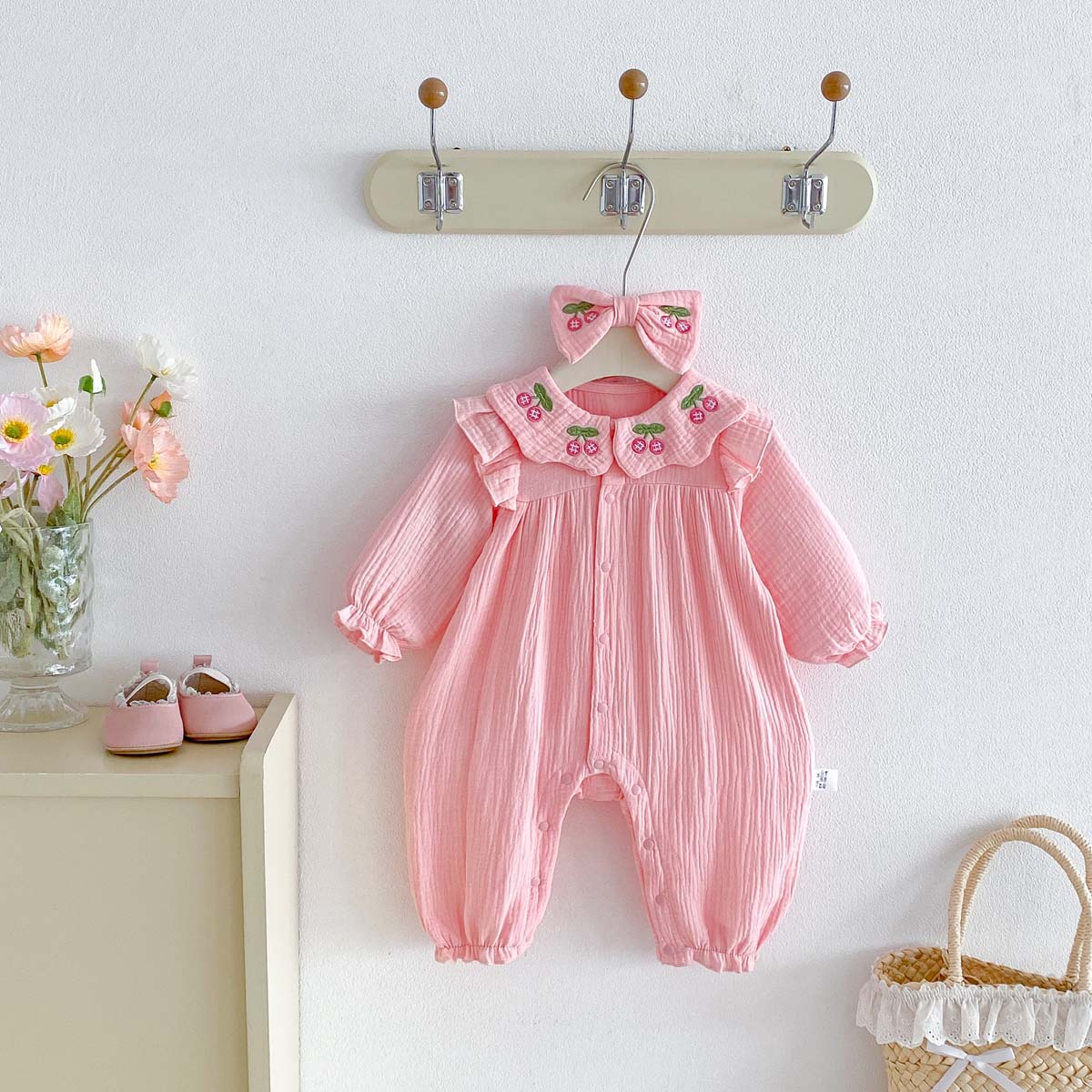 ชุดรอมเปอร์ผ้ากอซสำหรับเด็กทาร - Baby Nursery Embroidery บทวิจารณ์และราคา