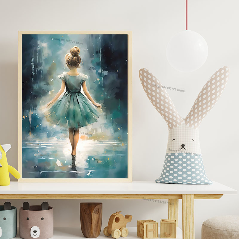 ภาพวาดสีน้ำ บัลเลต์ เด็กผู้หญิ - Baby Nursery Modern บทวิจารณ์และราคา