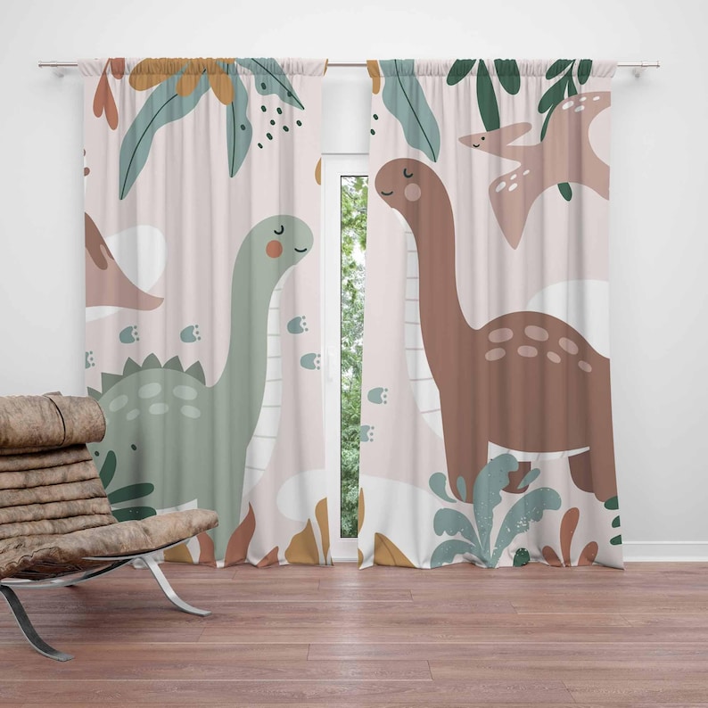 ผ้าม่านลายไดโนเสาร์สำหรับห้องเ - Baby Nursery Blackout Curtains บทวิจารณ์และราคา