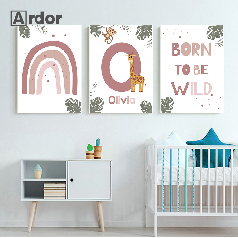 Nordic สัตว์ป่าโปสเตอร์ที่กําห - Baby Nursery Jungle Animals บทวิจารณ์และราคา
