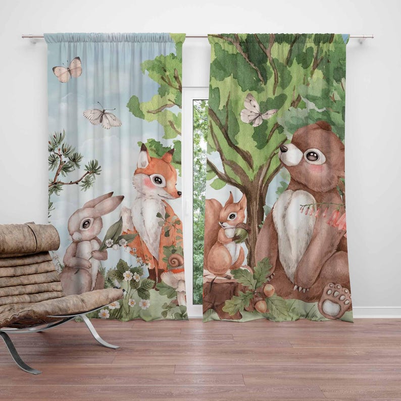 ม่านลายสัตว์ป่า ม่านห้องนอนเด็ - Baby Nursery Blackout Curtains บทวิจารณ์และราคา