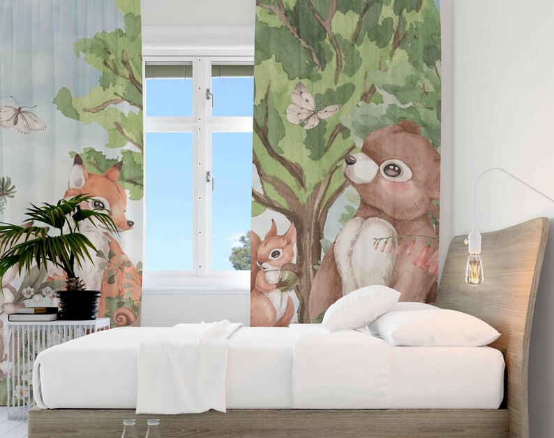 ม่านลายสัตว์ป่า ม่านห้องนอนเด็ - Baby Nursery Blackout Curtains บทวิจารณ์และราคา