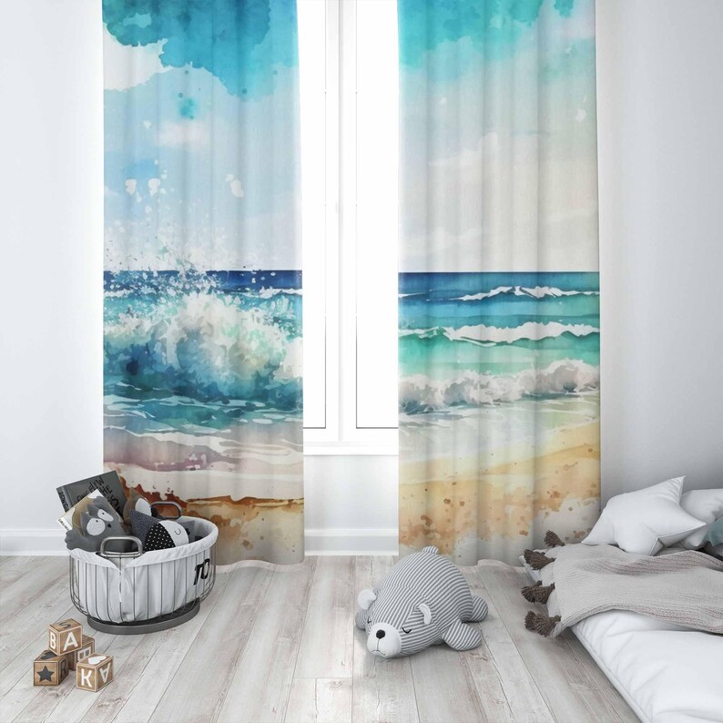 ม่านคลื่นทะเล ธรรมชาติแห่งมหาส - Baby Nursery Blackout Curtains บทวิจารณ์และราคา