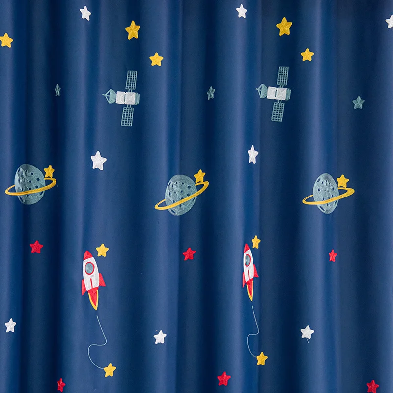 ผ้าม่านกันแสงลายการ์ตูนรูปจรวด - Baby Nursery Blackout Curtains บทวิจารณ์และราคา