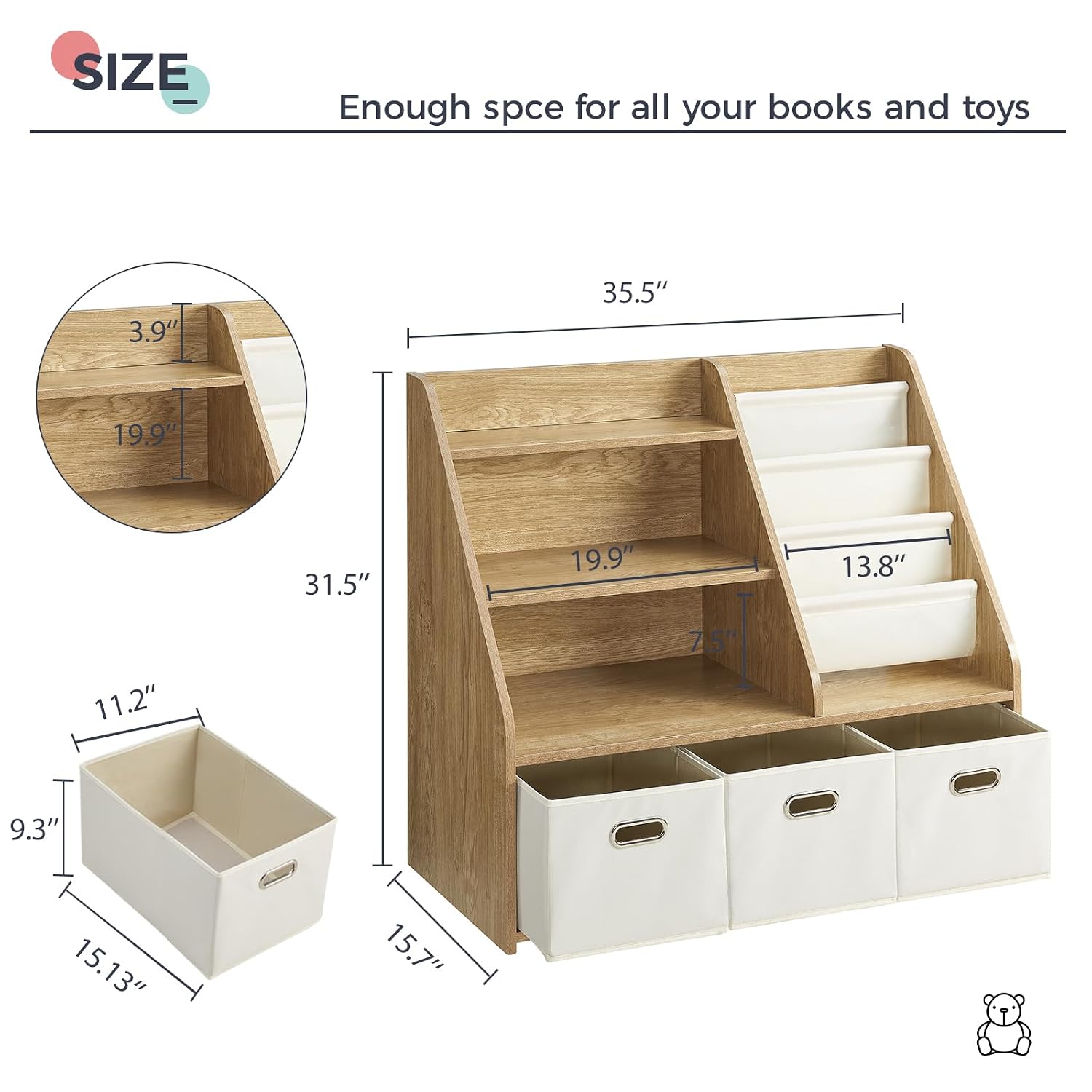ชั้นวางหนังสือและของเล่นไม้แบบ - Baby Nursery Bookshelf บทวิจารณ์และราคา