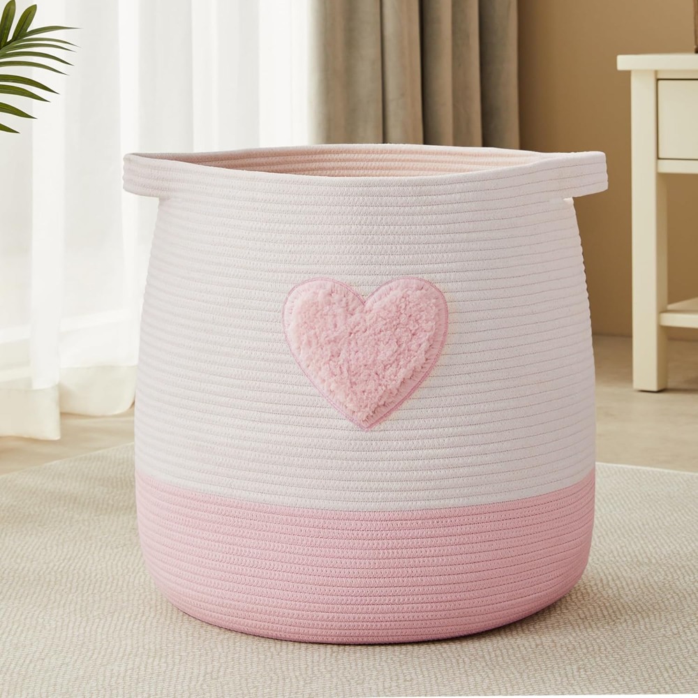สีชมพูตะกร้าซักผ้า Hamper สําห - Baby Nursery Modern บทวิจารณ์และราคา