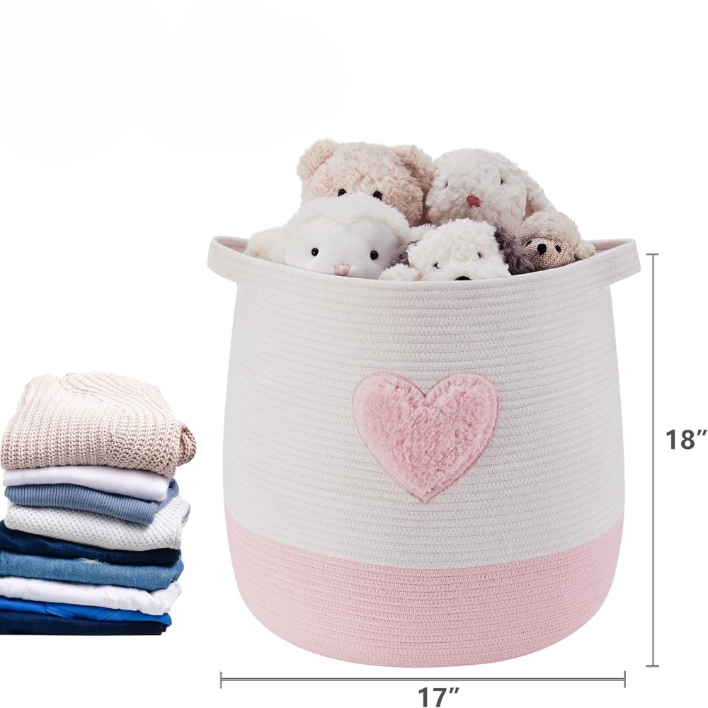 สีชมพูตะกร้าซักผ้า Hamper สําห - Baby Nursery Modern บทวิจารณ์และราคา