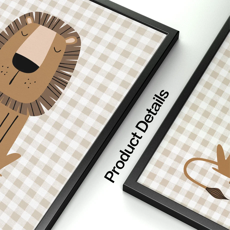 ภาพพิมพ์บนผ้าใบลายสัตว์ป่า 1 ช - Baby Nursery Jungle Animals บทวิจารณ์และราคา
