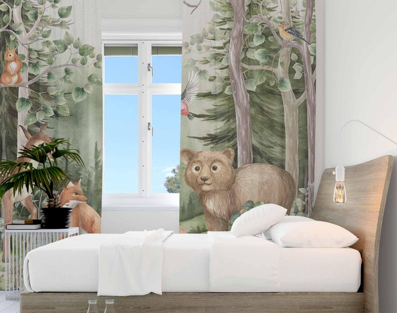 ม่านลายสัตว์ป่าสำหรับห้องเด็ก  - Baby Nursery Blackout Curtains บทวิจารณ์และราคา