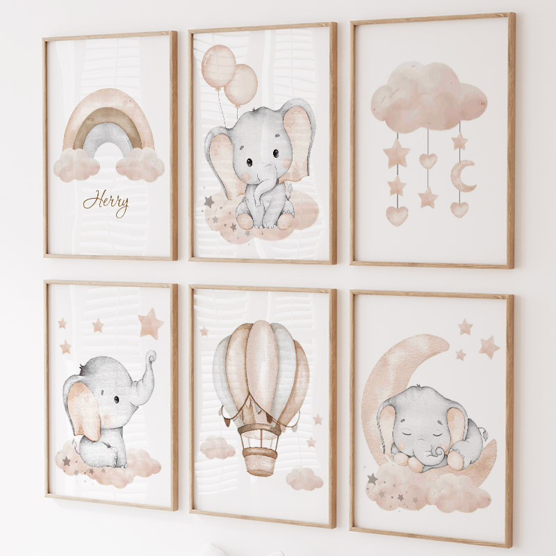 ช้างน่ารักร้อนบอลลูน Moon Rain - Baby Nursery Modern บทวิจารณ์และราคา