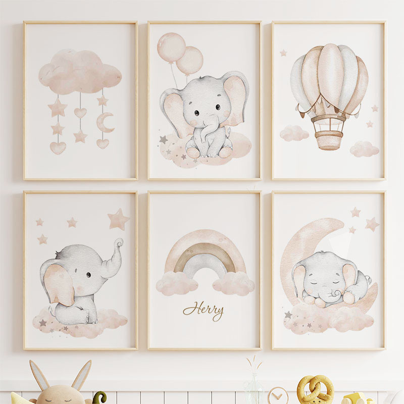 ช้างน่ารักร้อนบอลลูน Moon Rain - Baby Nursery Modern บทวิจารณ์และราคา