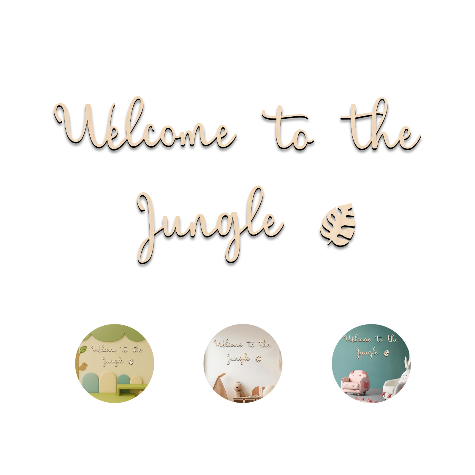 ป้ายไม้ต้อนรับสู่ป่า - ของตกแต - Baby Nursery Jungle Animals บทวิจารณ์และราคา
