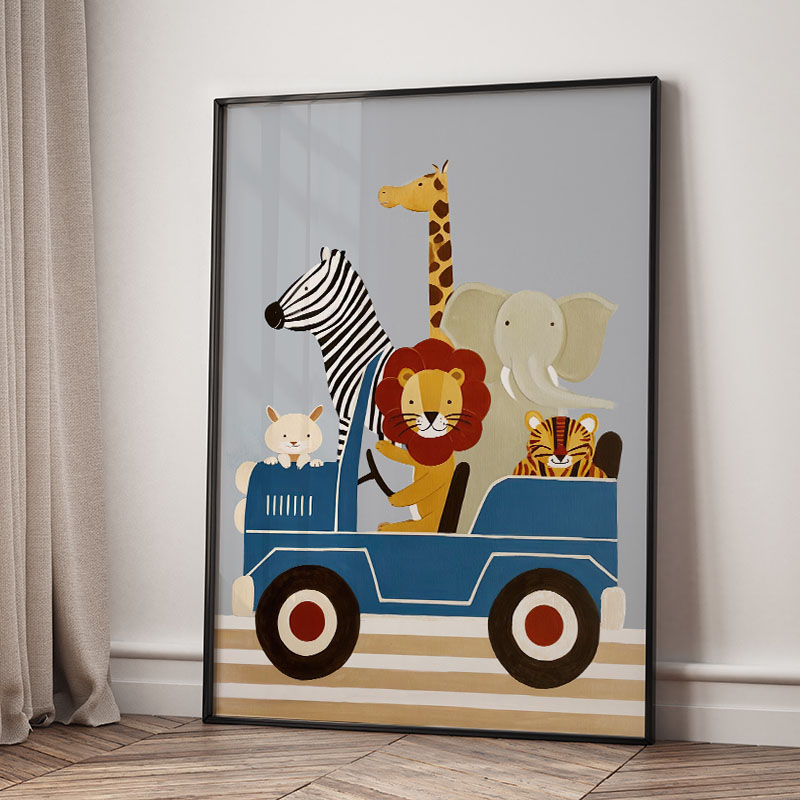ภาพวาดการ์ตูนสัตว์ตลกๆ สำหรับต - Baby Nursery Modern บทวิจารณ์และราคา