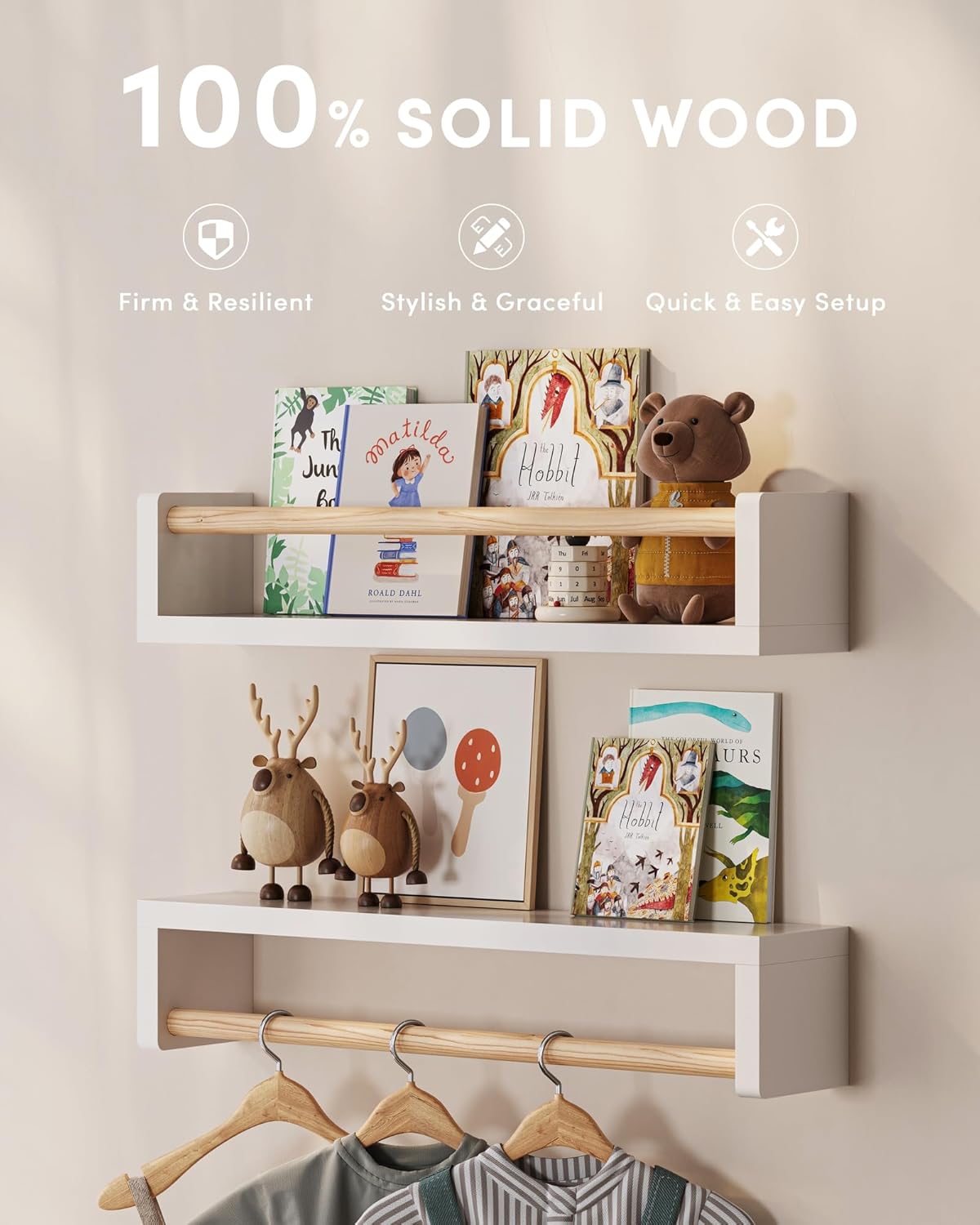 ชุดชั้นวางหนังสือแบบลอยตัว 3 ช - Baby Nursery Bookshelf บทวิจารณ์และราคา