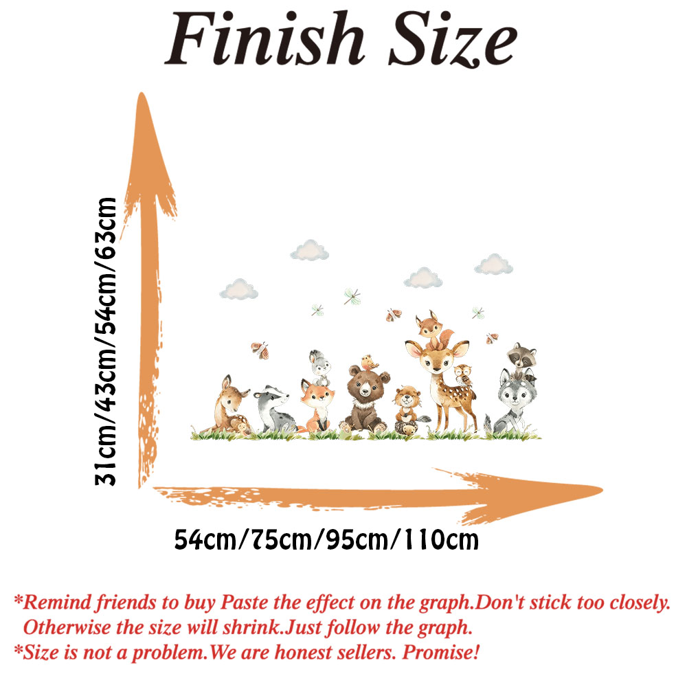 สติ๊กเกอร์ติดผนังลายการ์ตูนสัต - Baby Nursery Jungle Animals บทวิจารณ์และราคา