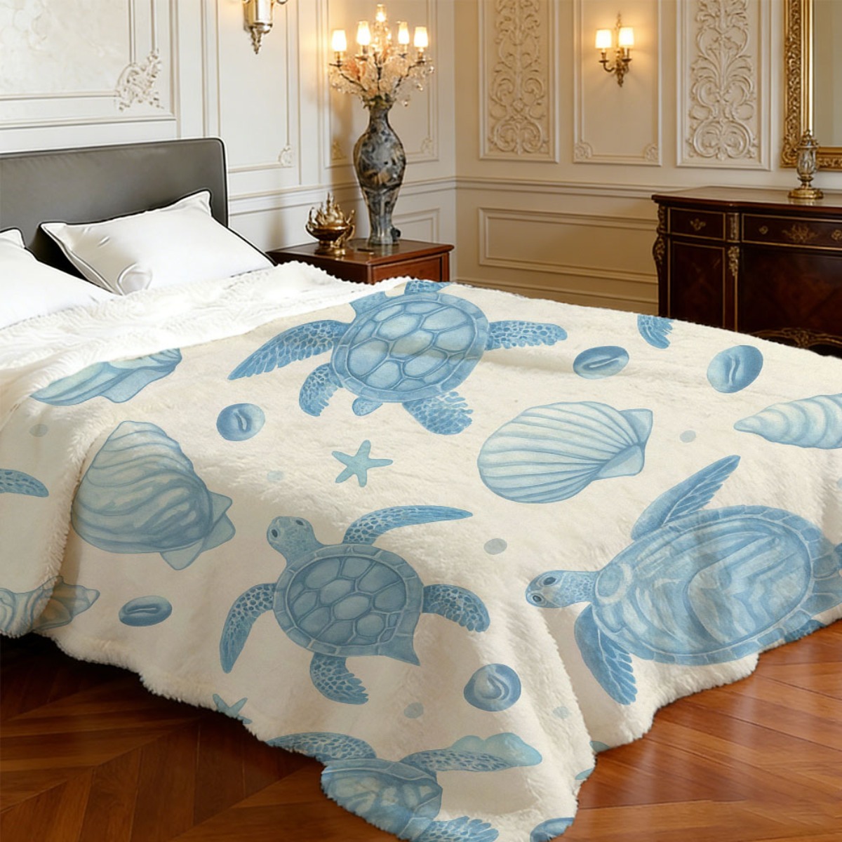 ผ้าห่มลายเต่าทะเลน่ารักสำหรับต - Baby Nursery Ocean Theme บทวิจารณ์และราคา