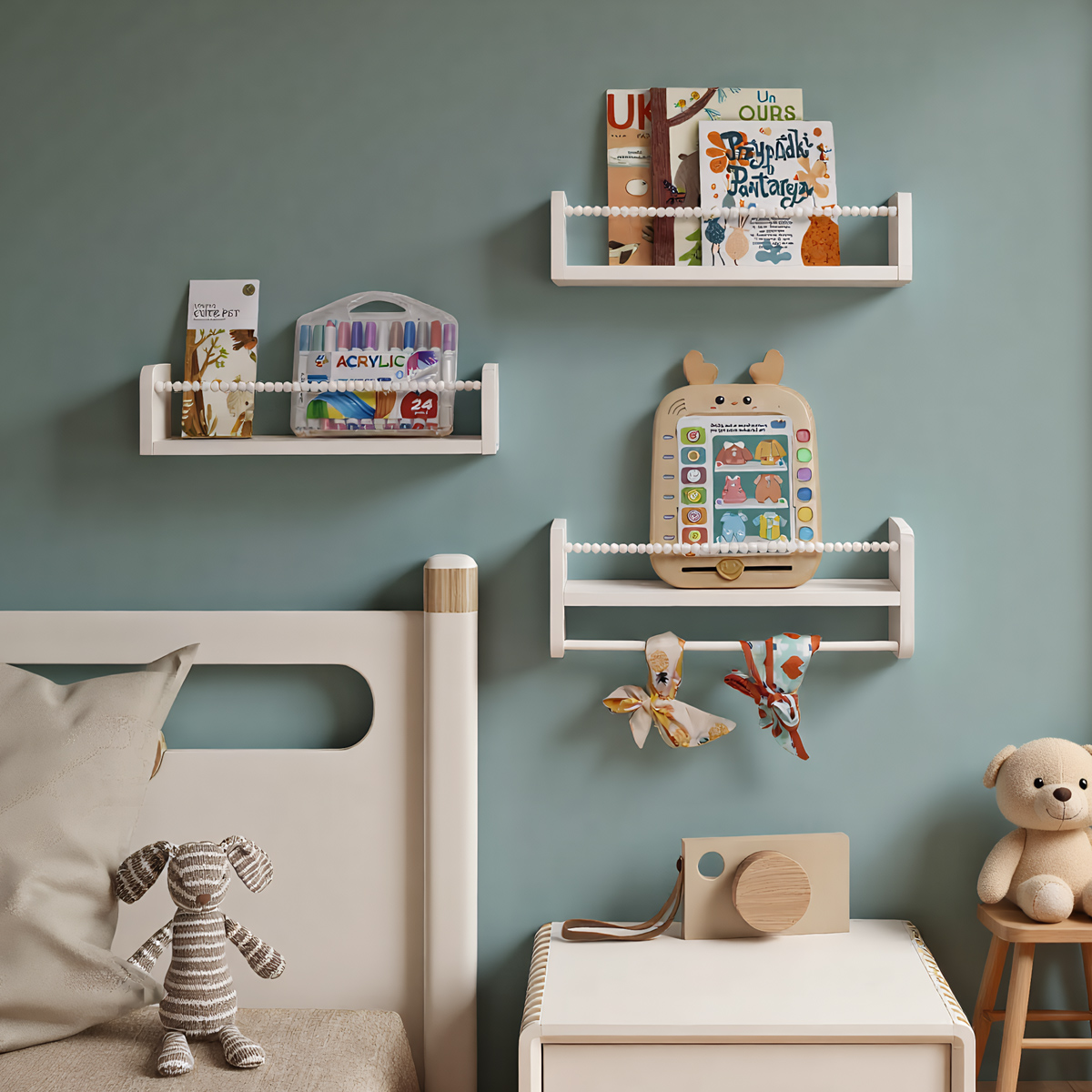 ชั้นวางหนังสือแบบแขวนผนังสำหรั - Baby Nursery Bookshelf บทวิจารณ์และราคา