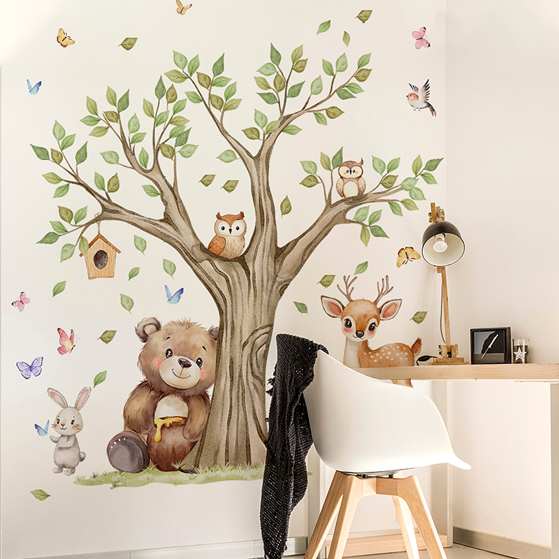 สติ๊กเกอร์ติดผนังลายการ์ตูนสัต - Baby Nursery Jungle Animals บทวิจารณ์และราคา