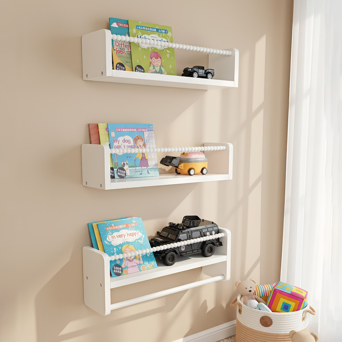 ชั้นวางหนังสือไม้สำหรับห้องเด็ - Baby Nursery Bookshelf บทวิจารณ์และราคา