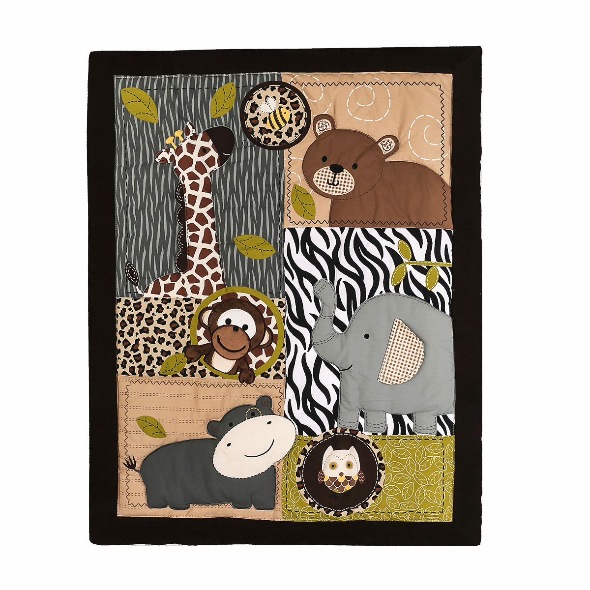 3 ชิ้นปักทารกแรกเกิด Cot ชุดเค - Baby Nursery Jungle Animals บทวิจารณ์และราคา